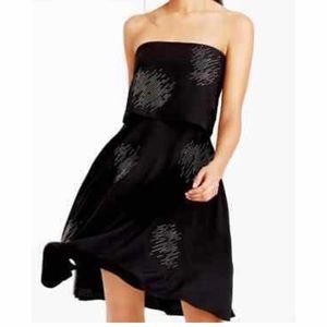 Halston Heritage Strapless Rhinestone Embel. Dress
